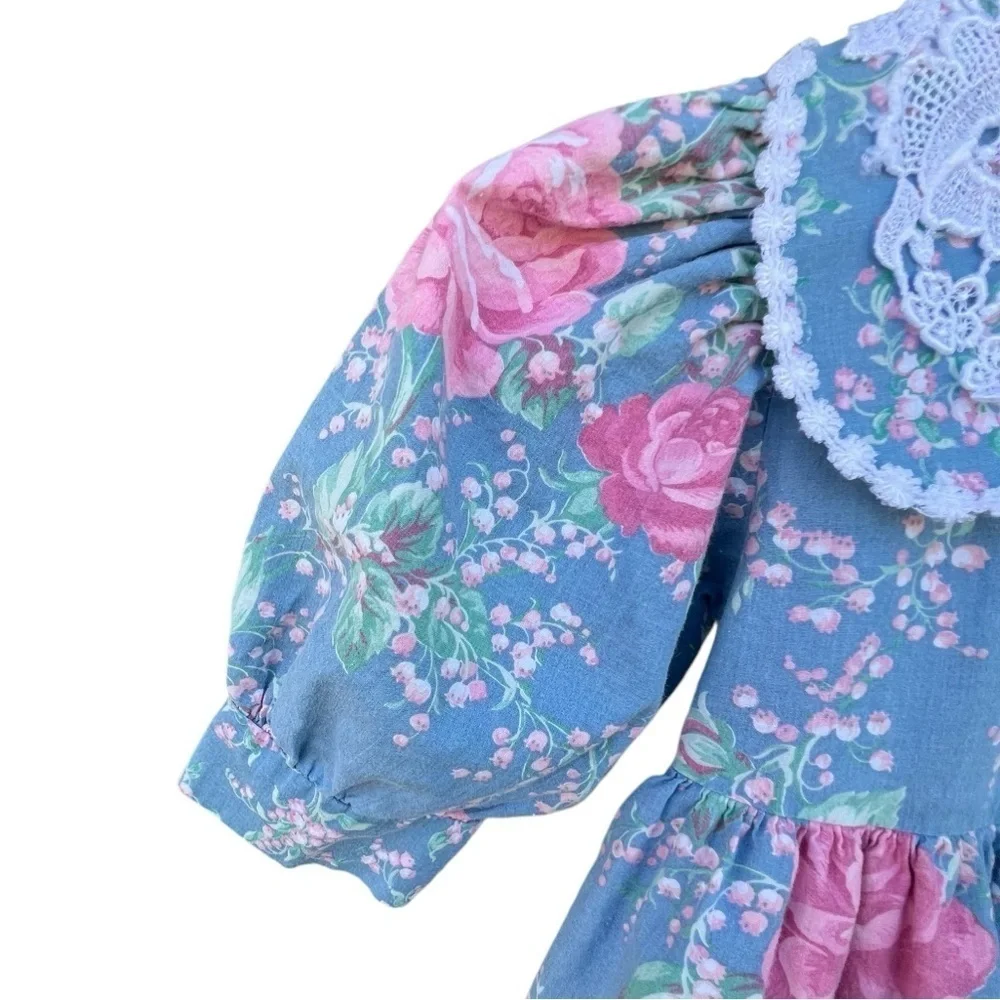 Vintage Sarah Kent Cottagecore Floral Prairie Dress 80s Gone with the Wind Sz 6X